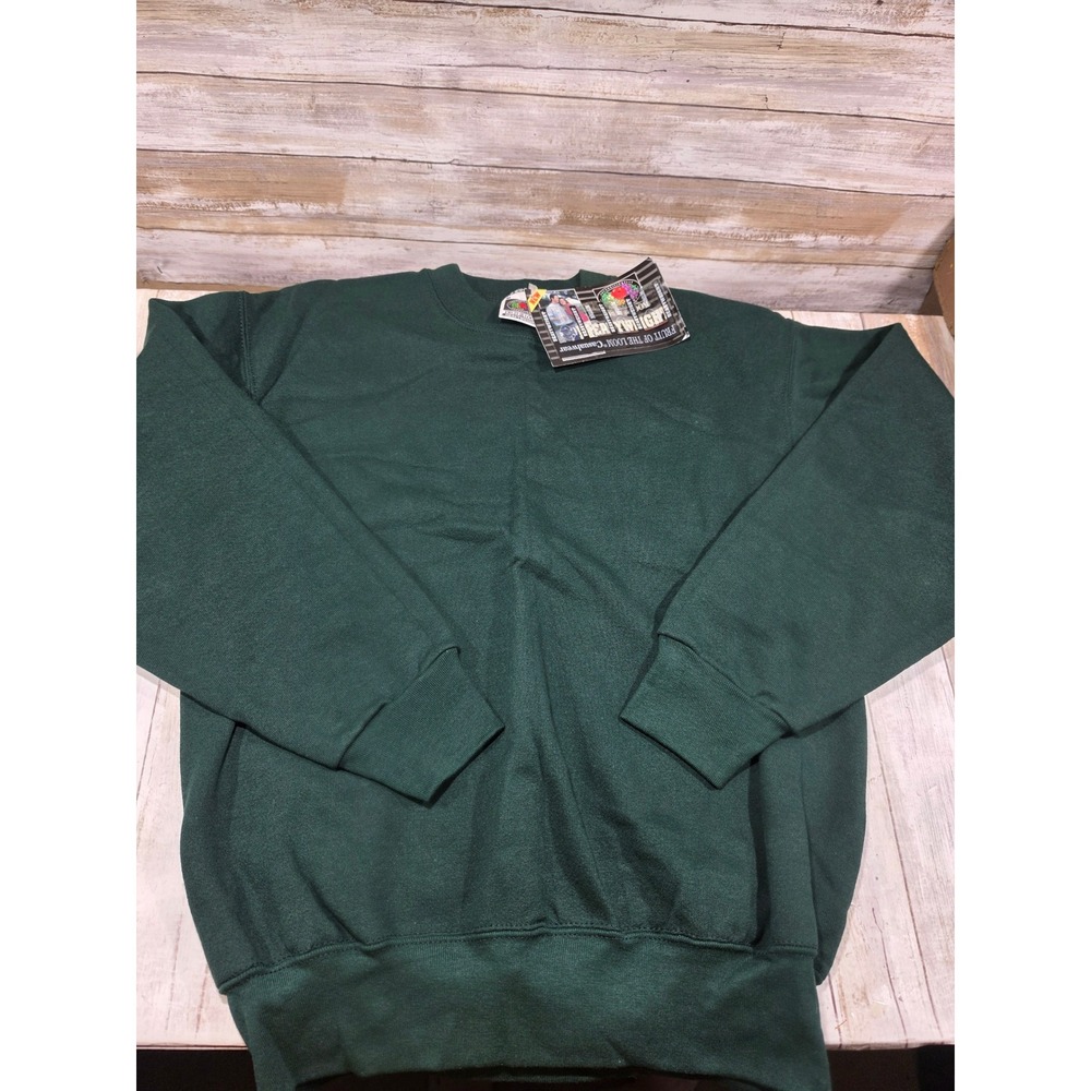 Fruit of the Loom Heavyweight Fleece Sweatshirt Green Medium USA Made NWT